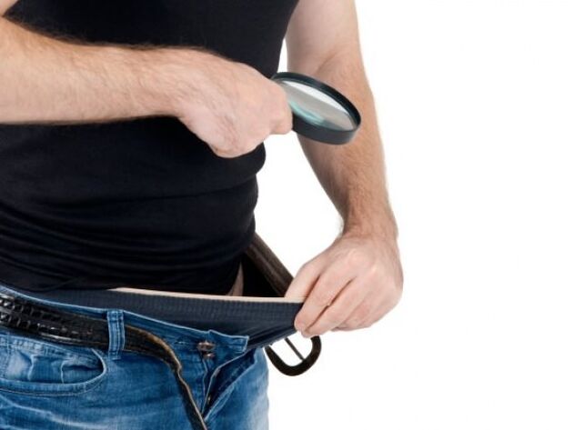 Evaluación del resultado del agrandamiento del pene después del ejercicio.